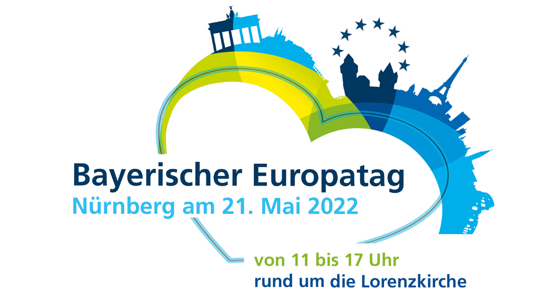 Logo des Europatags Nürnberg mit Datum und Uhrzeit